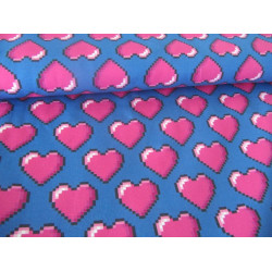 Jersey Hamburger Liebe - 72ppi Pixel Hearts lila